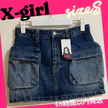 택 포함 새상품 엑스걸 포켓 데님 미니 스커트 sizeS