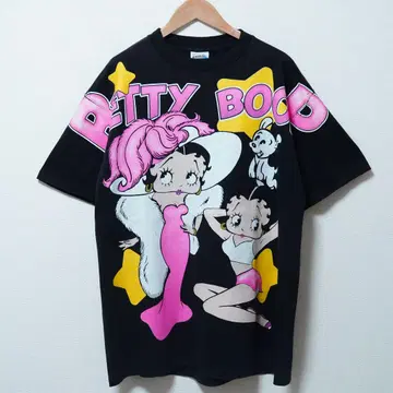 베티 셔츠 XL BETTY BOOP 90s 디자인 블랙
