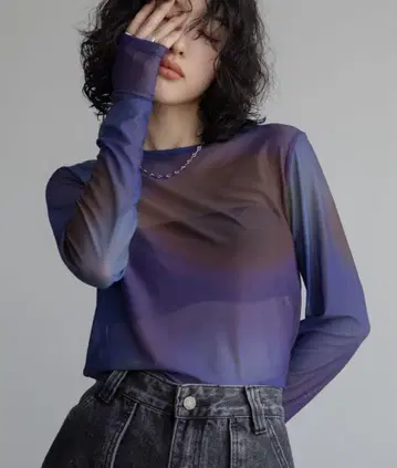 VACANCY 아트 패턴 시어 이너 PURPLE