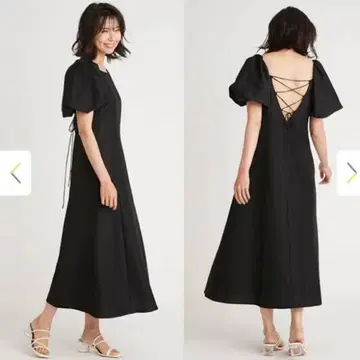 프레이아이디 백 레이스업 A 라인 원피스