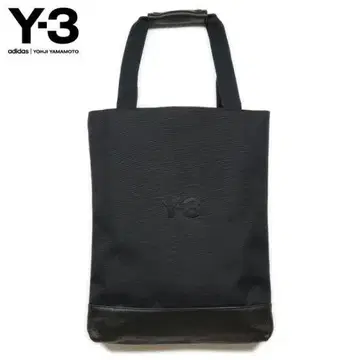 Y-3 토트백 블랙 캔버스와 가죽 와이 쓰리