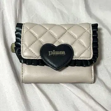 pium 하트 퀼팅 미니 지갑