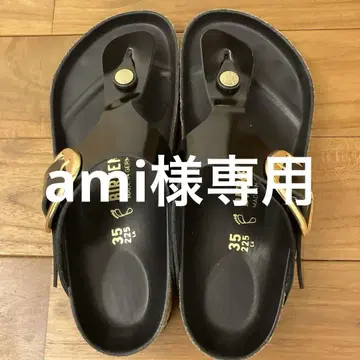 BIRKENSTOCK 블랙 플립플랍 35