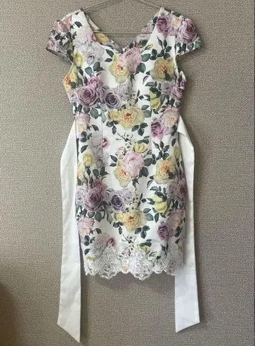 dazzy store 꽃무늬 리본 캬바쿠라 라운지 미니 드레스
