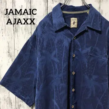 C1690 JAMAICA 알로하 셔츠 자카드 실크 오픈 카라