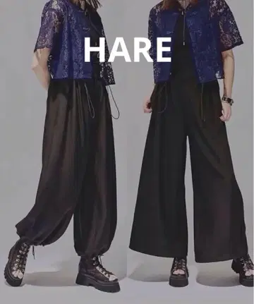택 포함 새상품 HARE 2WAY 드로스트 벌룬 팬츠 블랙