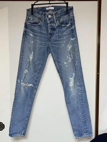 moussy 데미지 가공 스키니 청바지 라이트 블루