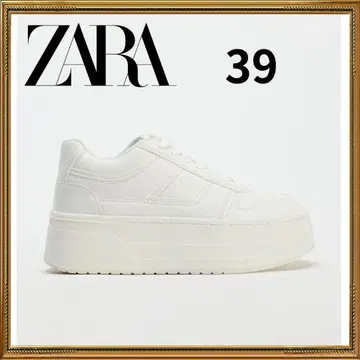 미사용 새상품 ZARA 자라 플랫폼 스니커즈 화이트 흰색 39
