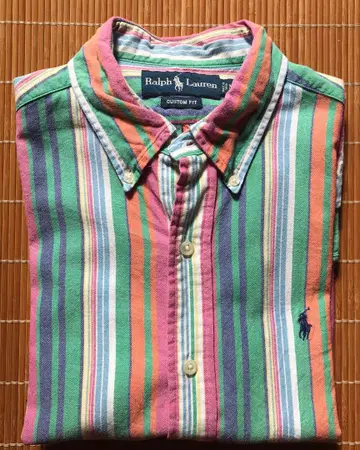 POLO 멀티 스트라이프 버튼 다운 셔츠 M (CUSTAM FIT)