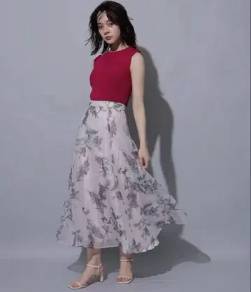 보타니컬 오간자 플리츠 스커트