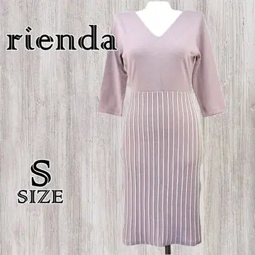 리엔다 riena V넥 니트 원피스 S 사이즈 스트라이프