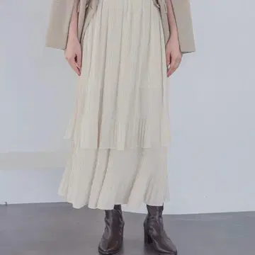 A part by 호소 플리츠 티어드 스커트