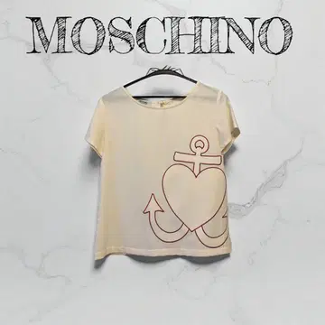 MOSCHINO 모스키노 하트와 닻 반팔 블라우스