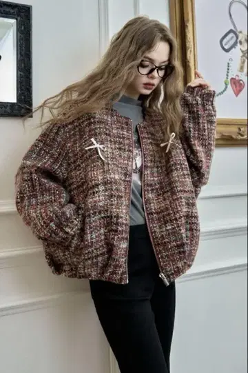 ELFSACK 자켓 블루종 트위드 엘프삭