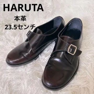HARUTA 다크 브라운 천연 가죽 몬크 스트랩 23.5cm 일본제