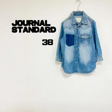 저널 스탠다드 데님 셔츠 여성용 면 100% 디자인 셔츠 7부 소매
