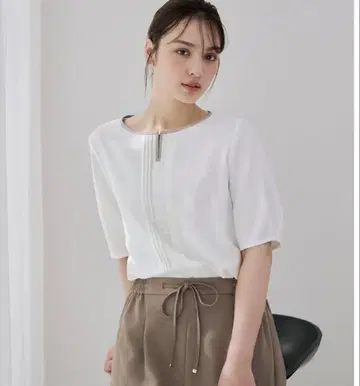 완판템 에니시스 워셔블 턱 바이컬러 셔츠 블라우스 M