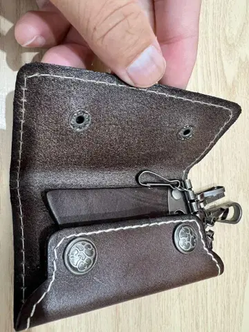 (새상품) 브라운 가죽 두겹 키케이스