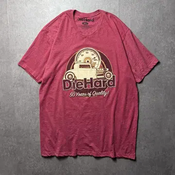 DieHard 기업 로고 배터리 미국차 레트로카 아메카지 빨간색 XL