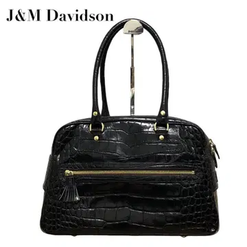 J&M DAVIDSON 악어 엠보싱 비비 숄더백 미니 보스턴