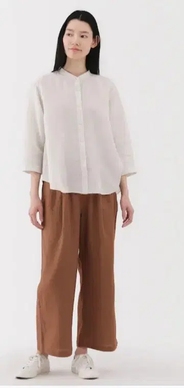 무인양품 택 포함 미사용 새상품 린넨 와이드 팬츠