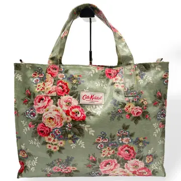 미사용급 Cath Kidson 핸드백 토트백 그린 꽃무늬