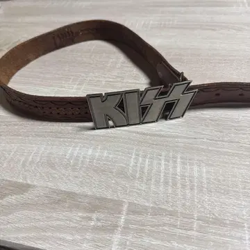 KISS 가죽 벨트 실버 버클