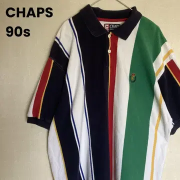 90s CHAPS RALPH LAUREN 멀티 스트라이프 피케 셔츠