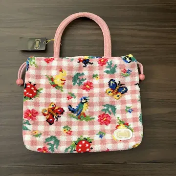 페이러 하이디 체크 손잡이 복조리 핑크