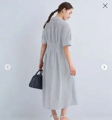 미사용 새상품 그린 라벨 릴랙싱 스트라이프 반팔 셔츠 원피스