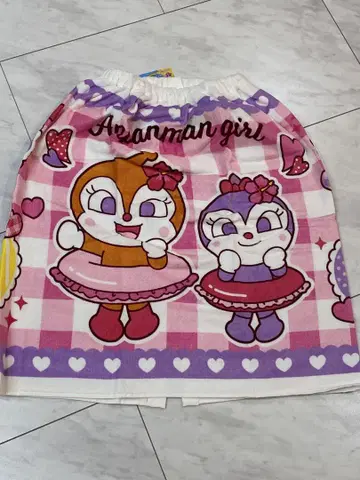 미사용 새상품 호빵맨 랩 타월 짤랑이 코킨짱 핑크