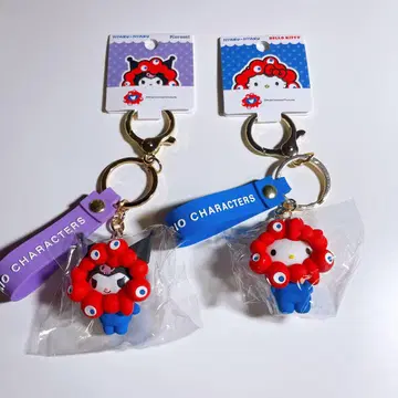 오사카 만국 박람회 얏쿠얏쿠 산리오 키티 쿠로미 입체 마스코트 스트랩