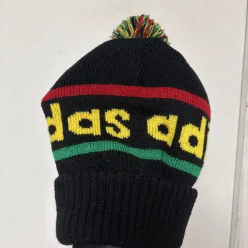 빈티지 00s 아디다스 adidas 라스타 컬러 비니 니트 캡