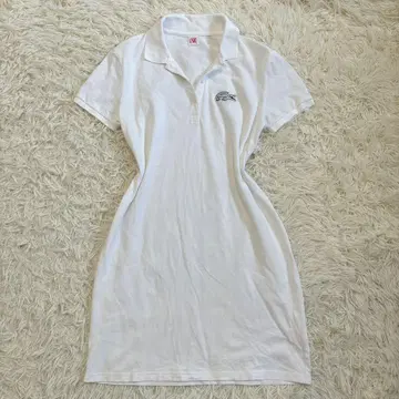 LACOSTE 라코스테 라이브 실버 악어 피케 셔츠 원피스 화이트