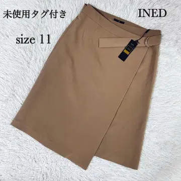미사용 택 포함 INED 이네드 랩 스커트 스트레치 11 베이지