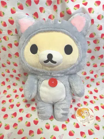 리락쿠마 느긋한 고양이 봉제 인형 BIG 코리락쿠마 그레이 고양이