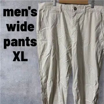 베이지 와이드 팬츠 XL 남성용 구제 의류