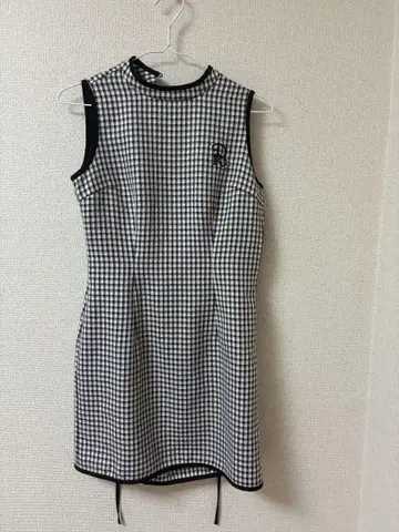 Darich 다리치 허리 오픈 체크 미니 원피스