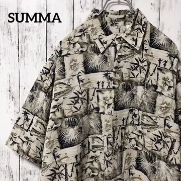 C2122 SUMMA 알로하 셔츠 실크 반팔 셔츠 트로피컬 패턴