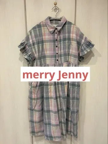 메리제니 파스텔 체크 프릴 반팔 원피스 merryjenny