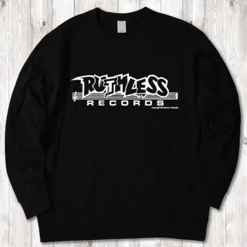 Ruthless Records 로고 랩 티 블랙 맨투맨 XL
