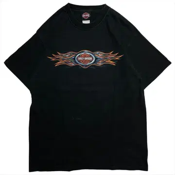 HARLEY-DAVIDSON 블랙 티셔츠 구제 의류 남성용 L USA제