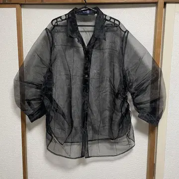 VENEZIA JEANS 개더 시스루 셔츠 빈티지