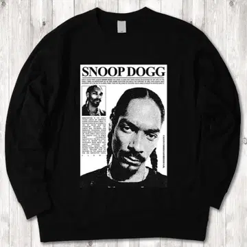 Snoop Dogg 신문 랩 티 블랙 맨투맨 XL