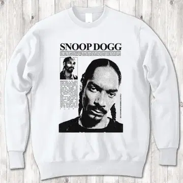 Snoop Dogg 신문 랩 티셔츠 화이트 맨투맨 XL