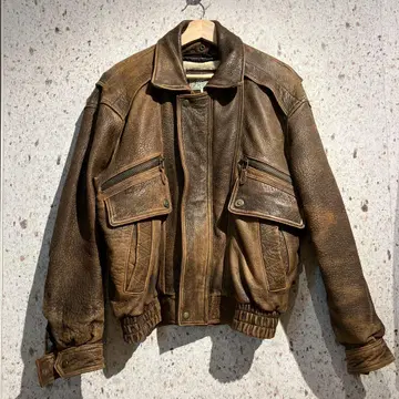 90s Dreamey 램 가죽 자켓 빈티지 브라운