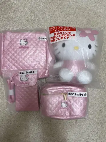 키티 제일복권 퀼트 퀼팅 새상품 베니티 미니백 봉제 인형
