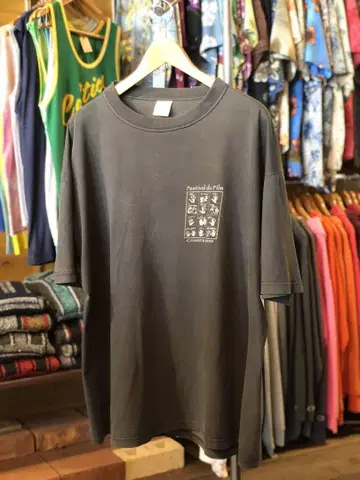 90년대 칸 국제 영화제 양면 프린트 티셔츠 size 2XL 블랙