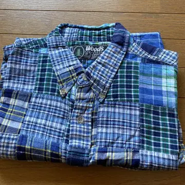 Woods 패치워크 반팔 셔츠 LARGE