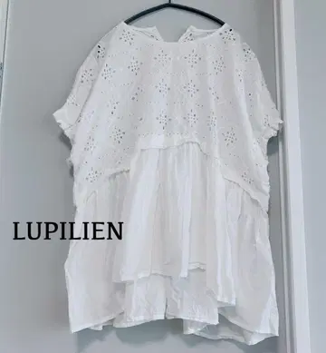 LUPILIEN 자수 탑 코튼 돌먼 튜닉 티셔츠